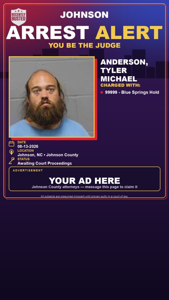 Arrest report — ANDERSON, TYLER MICHAEL