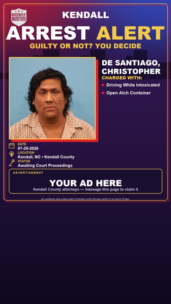 Arrest report — De Santiago, Christopher