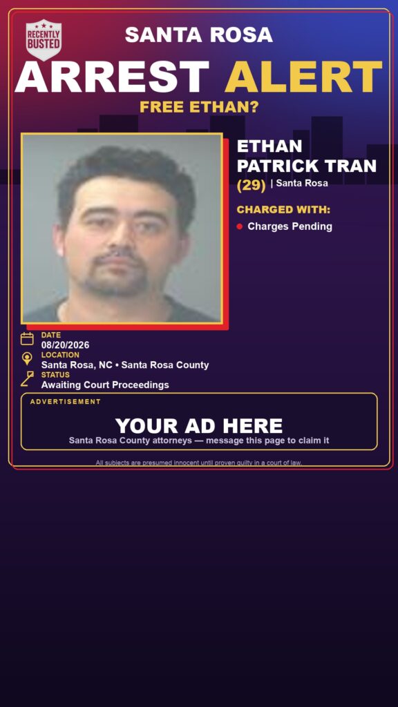 Arrest report — Ethan Patrick Tran