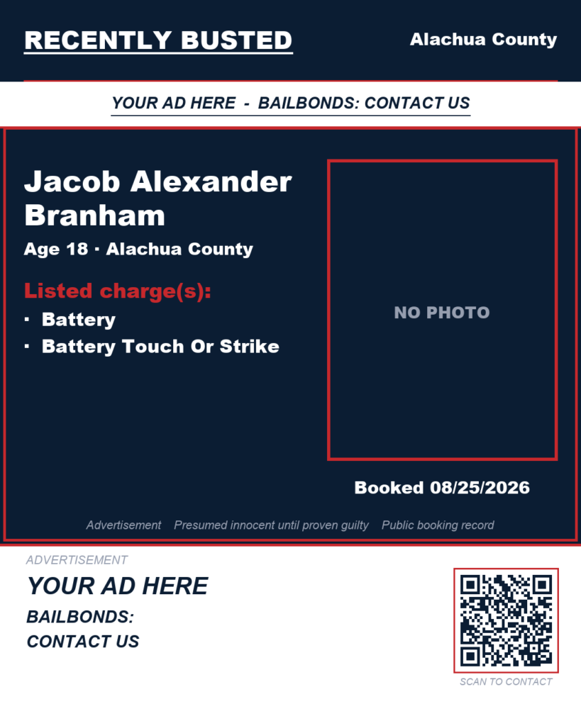 Arrest report — Jacob Alexander Branham