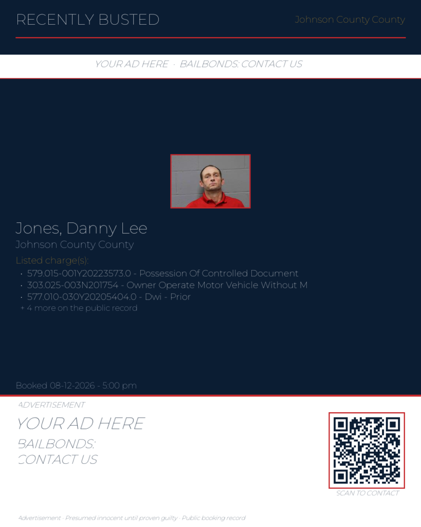 Arrest report — JONES, DANNY LEE