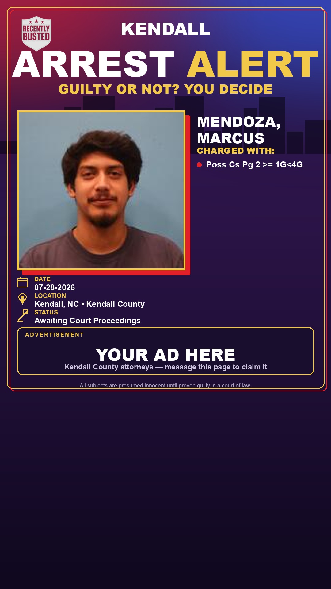 Arrest report - Mendoza, Marcus