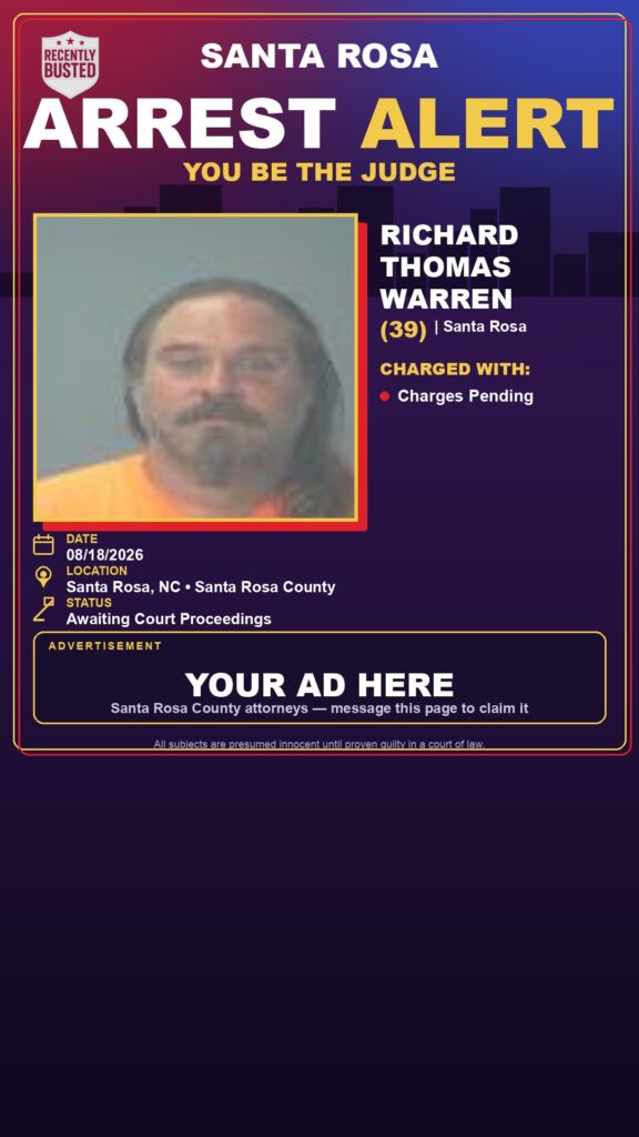 Arrest report - Richard Thomas Warren