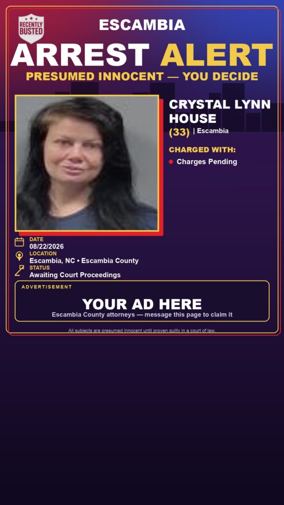 Arrest report - Crystal Lynn House