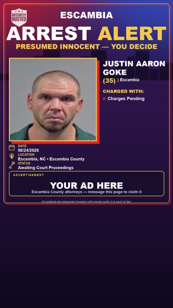 Arrest report - Justin Aaron Goke