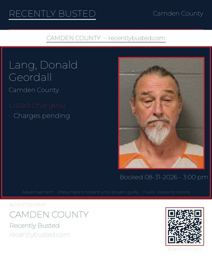 Lang, Donald Geordall — arrest record card, Missouri