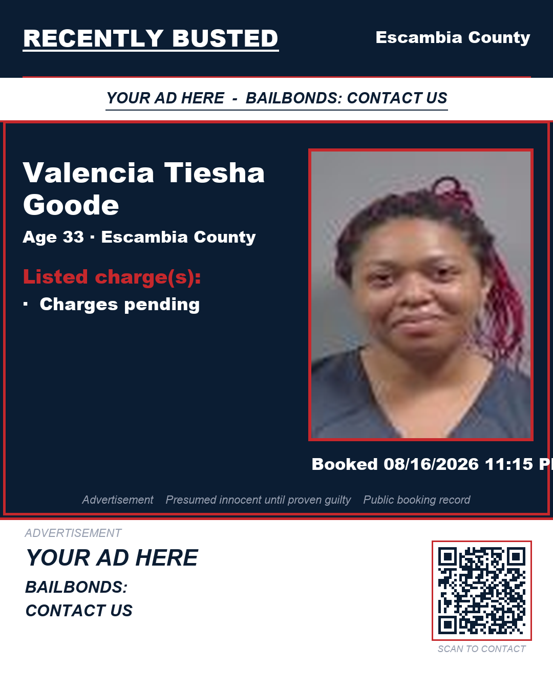 Arrest report - Valencia Tiesha Goode