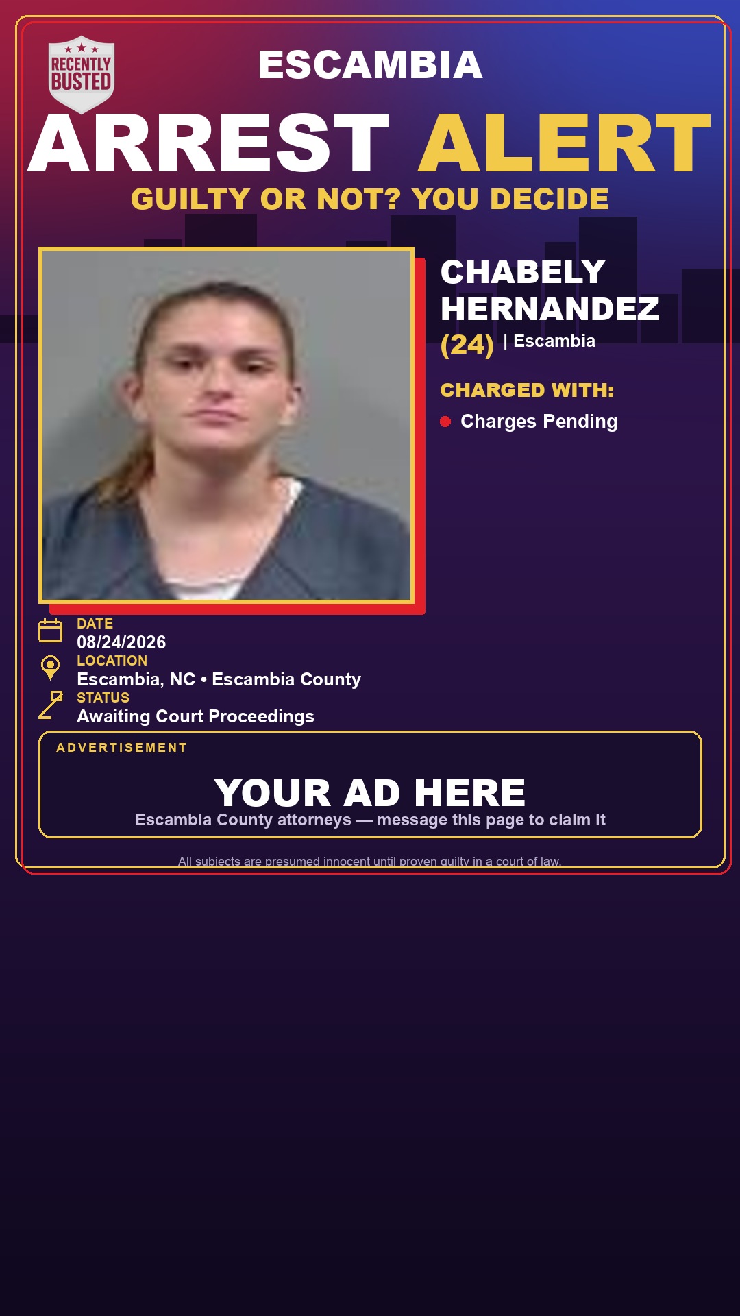 Arrest report - Chabely Hernandez