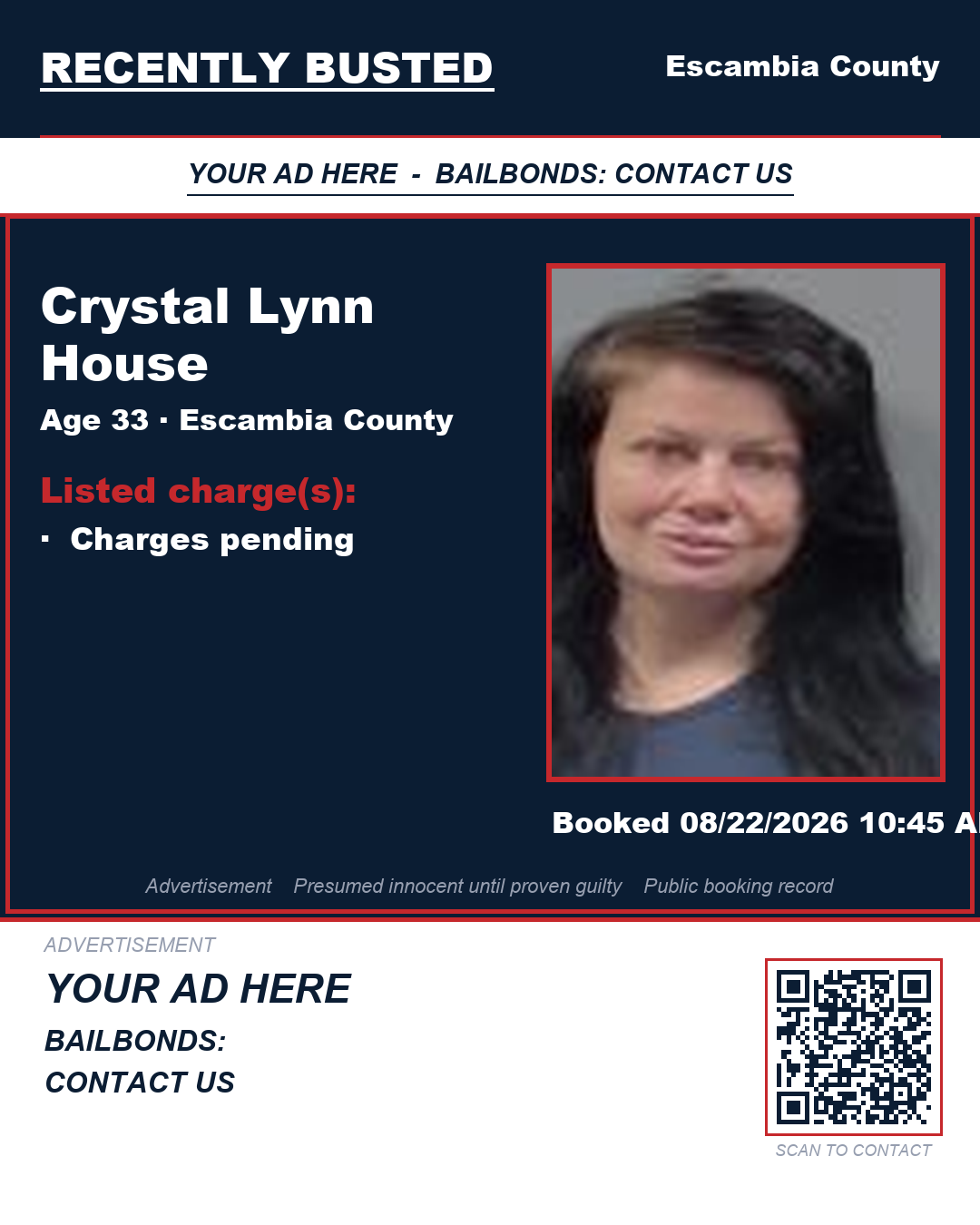 Arrest report - Crystal Lynn House