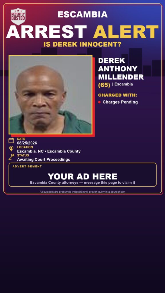 Arrest report - Derek Anthony Millender
