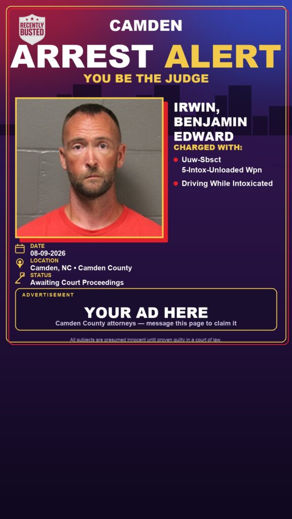 Arrest report - Irwin, Benjamin Edward