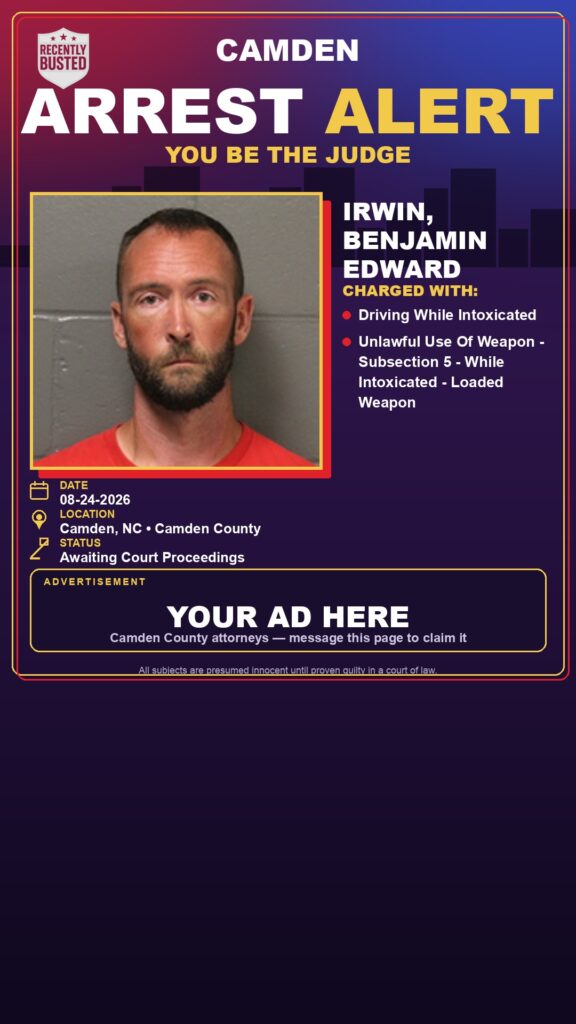 Arrest report — Irwin, Benjamin Edward