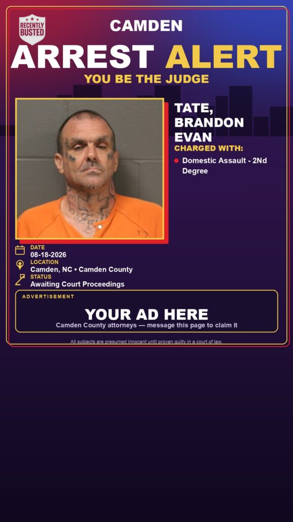 Arrest report — Tate, Brandon Evan