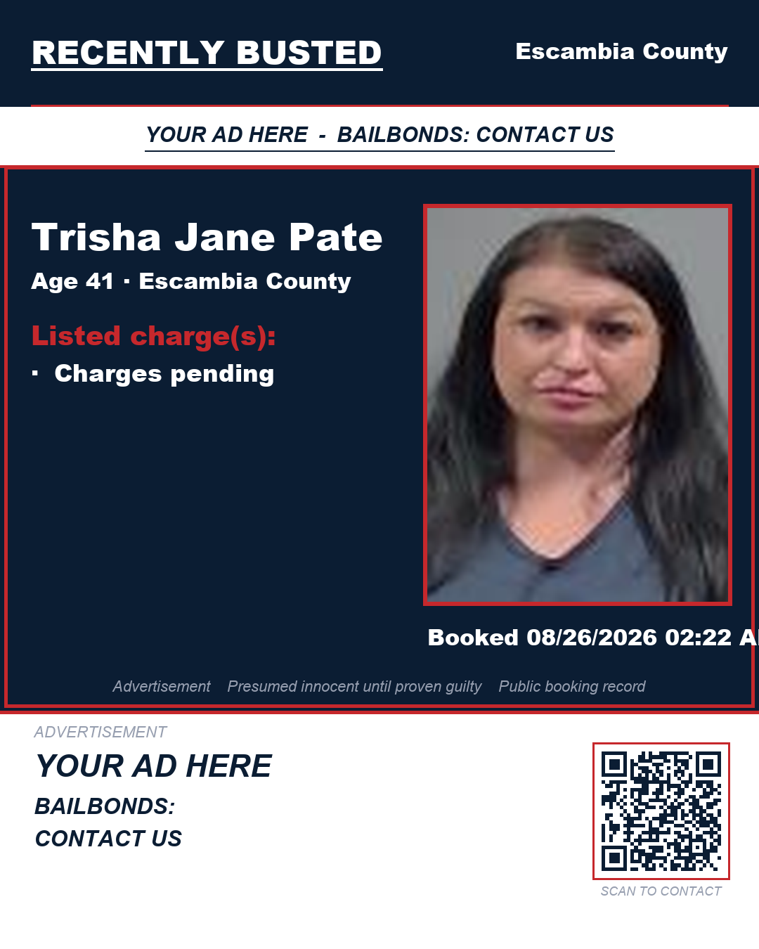 Arrest report - Trisha Jane Pate