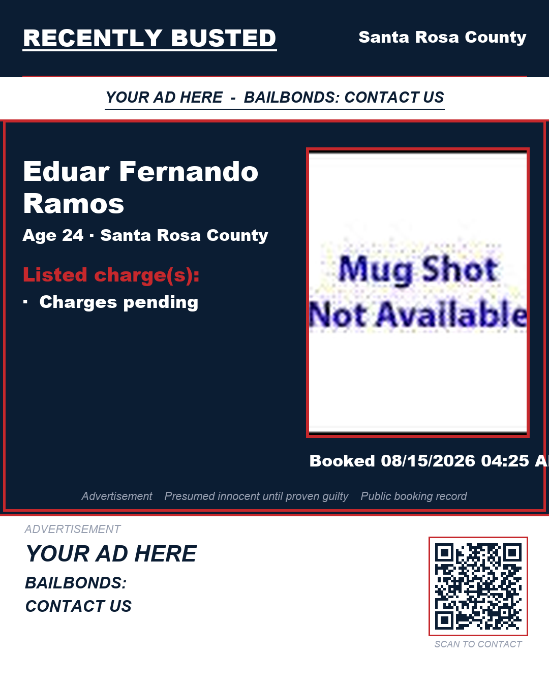 Arrest report - Eduar Fernando Ramos