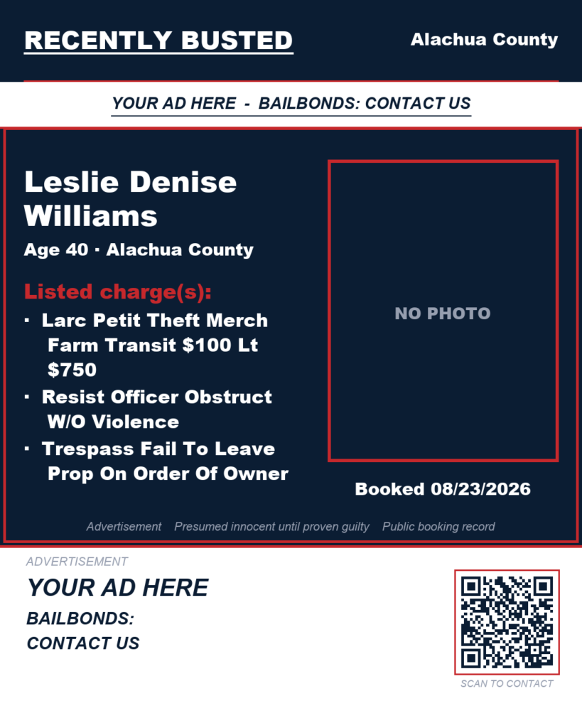 Arrest report — Leslie Denise Williams