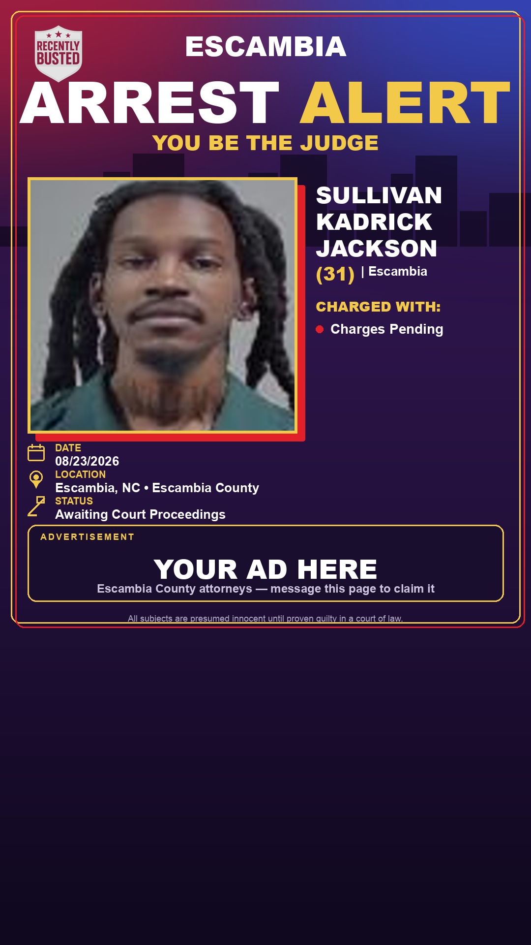 Arrest report - Sullivan Kadrick Jackson