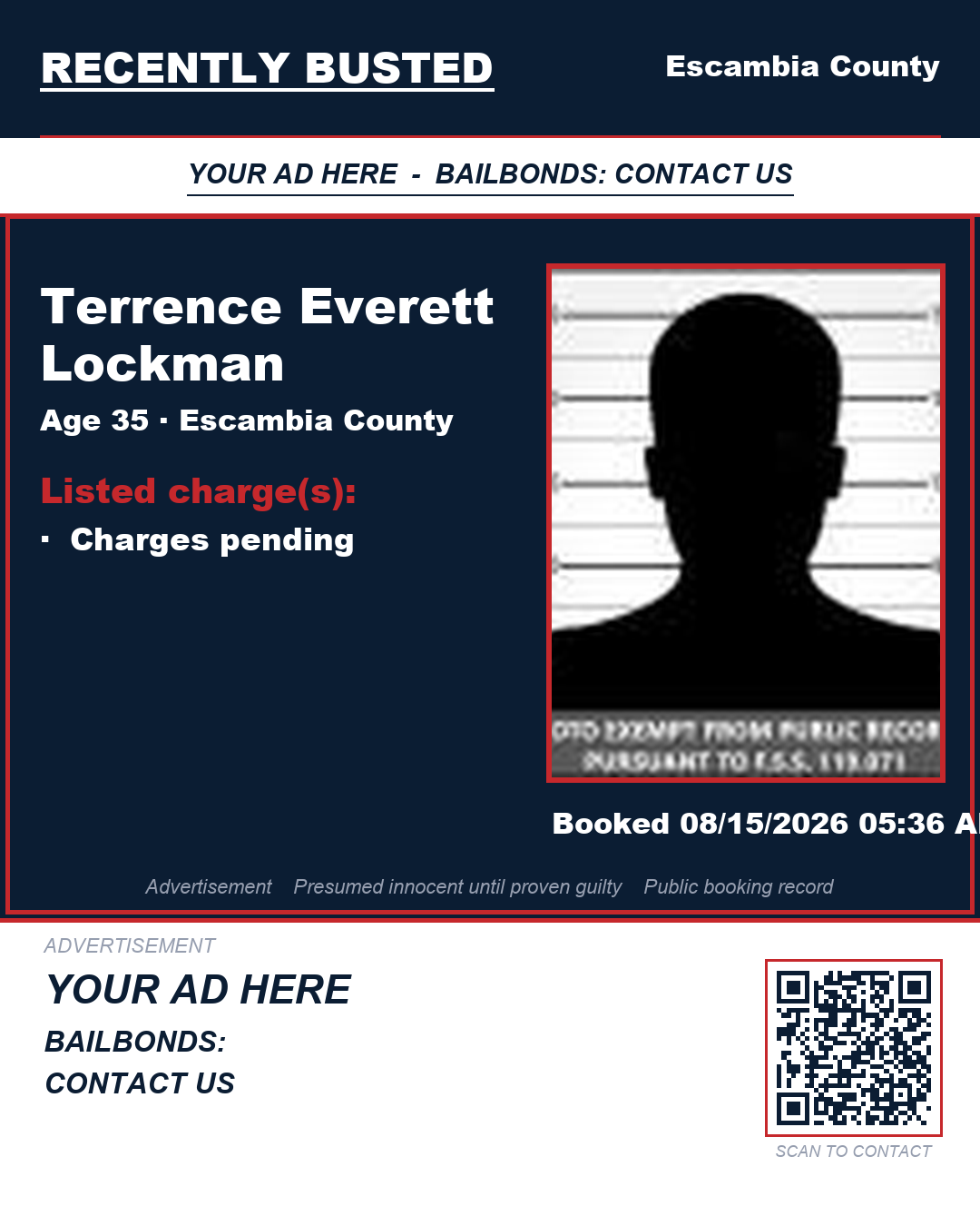 Arrest report - Terrence Everett Lockman