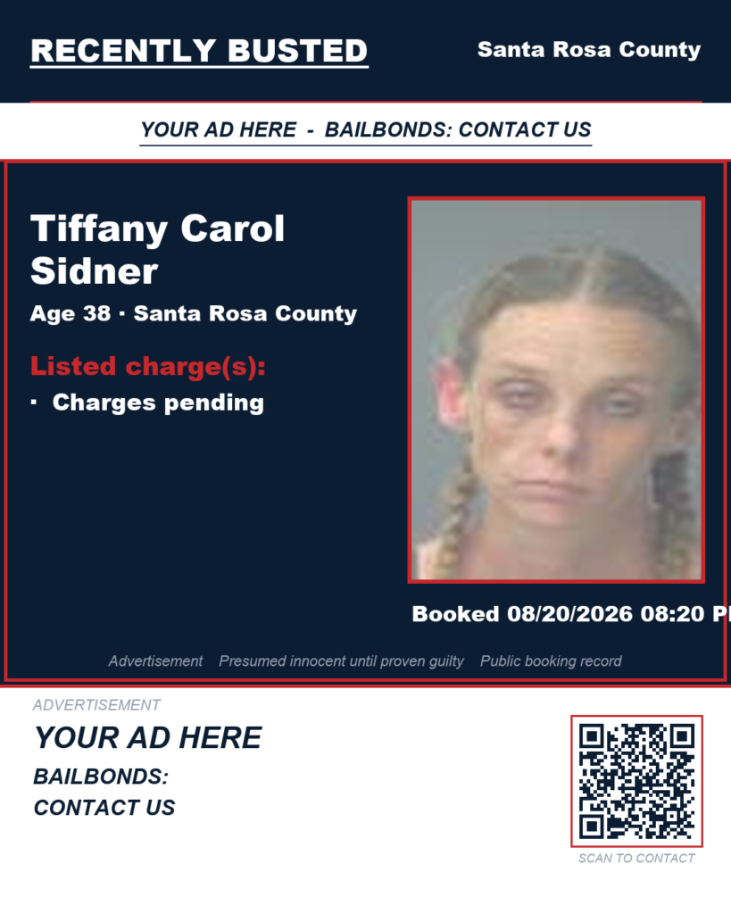 Arrest report — Tiffany Carol Sidner