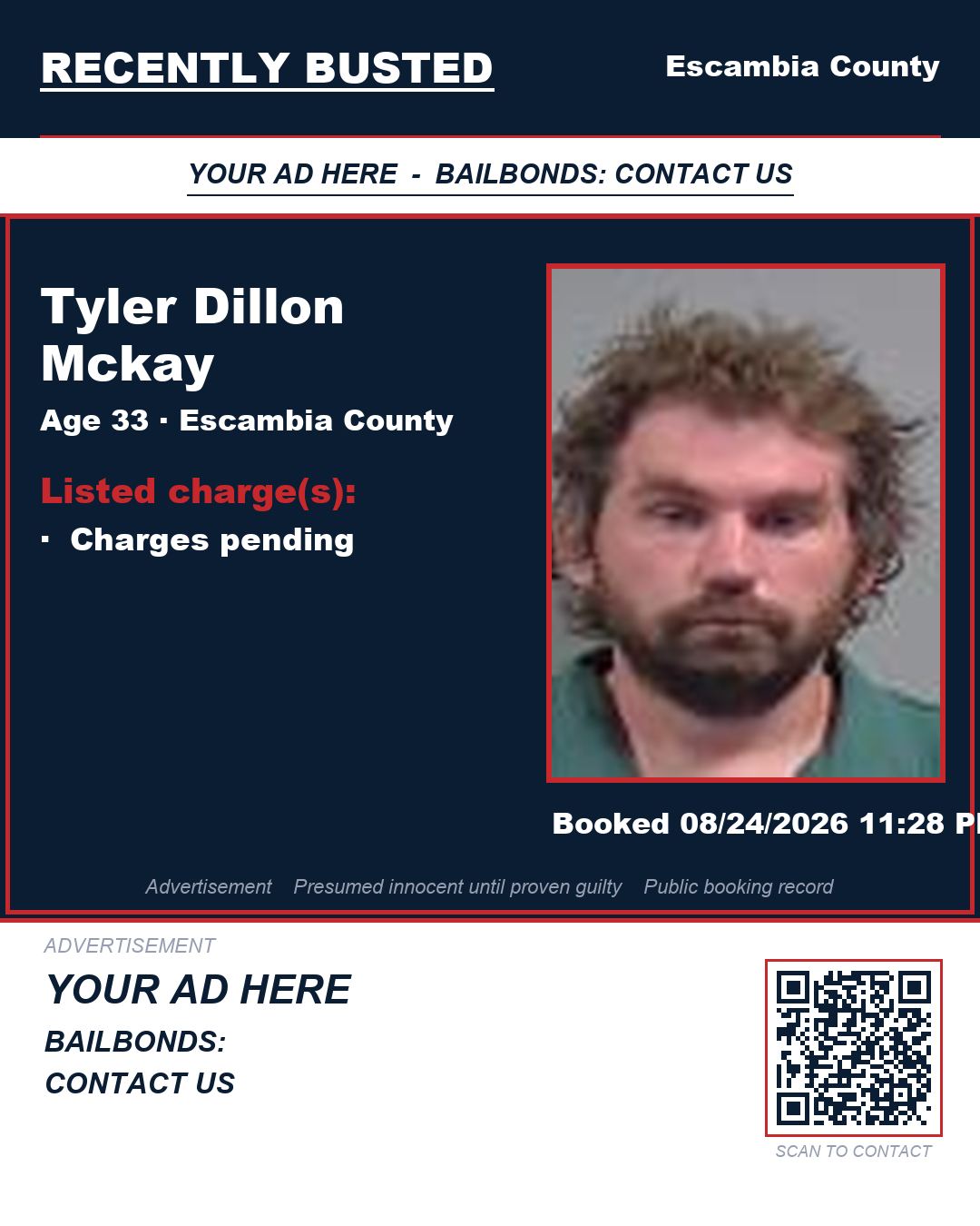 Arrest report - Tyler Dillon Mckay