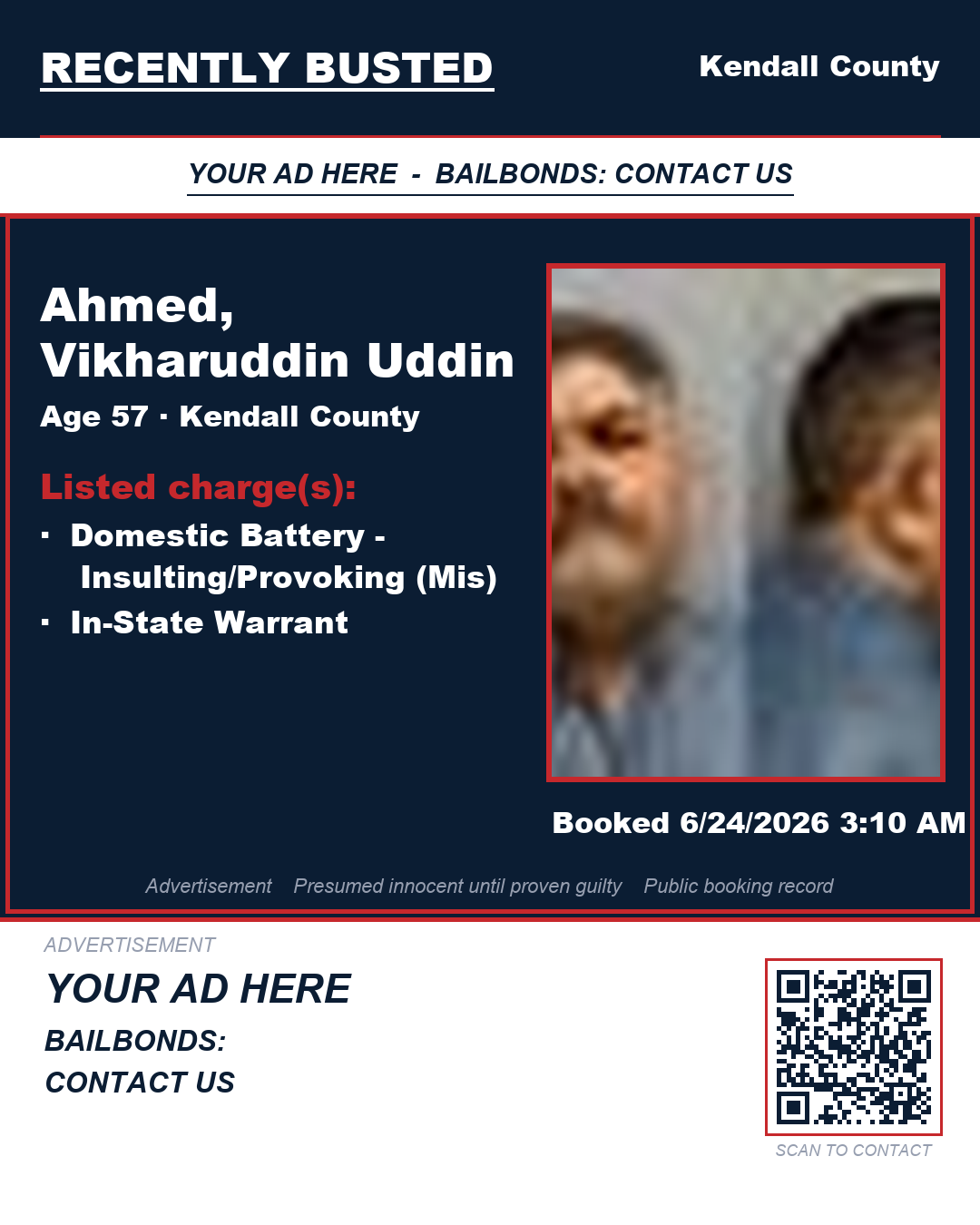 Arrest report - AHMED, VIKHARUDDIN UDDIN