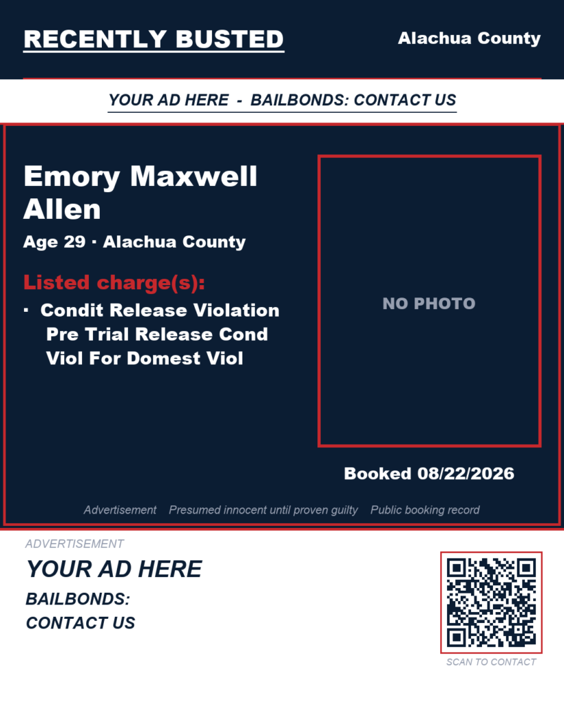Arrest report — Emory Maxwell Allen