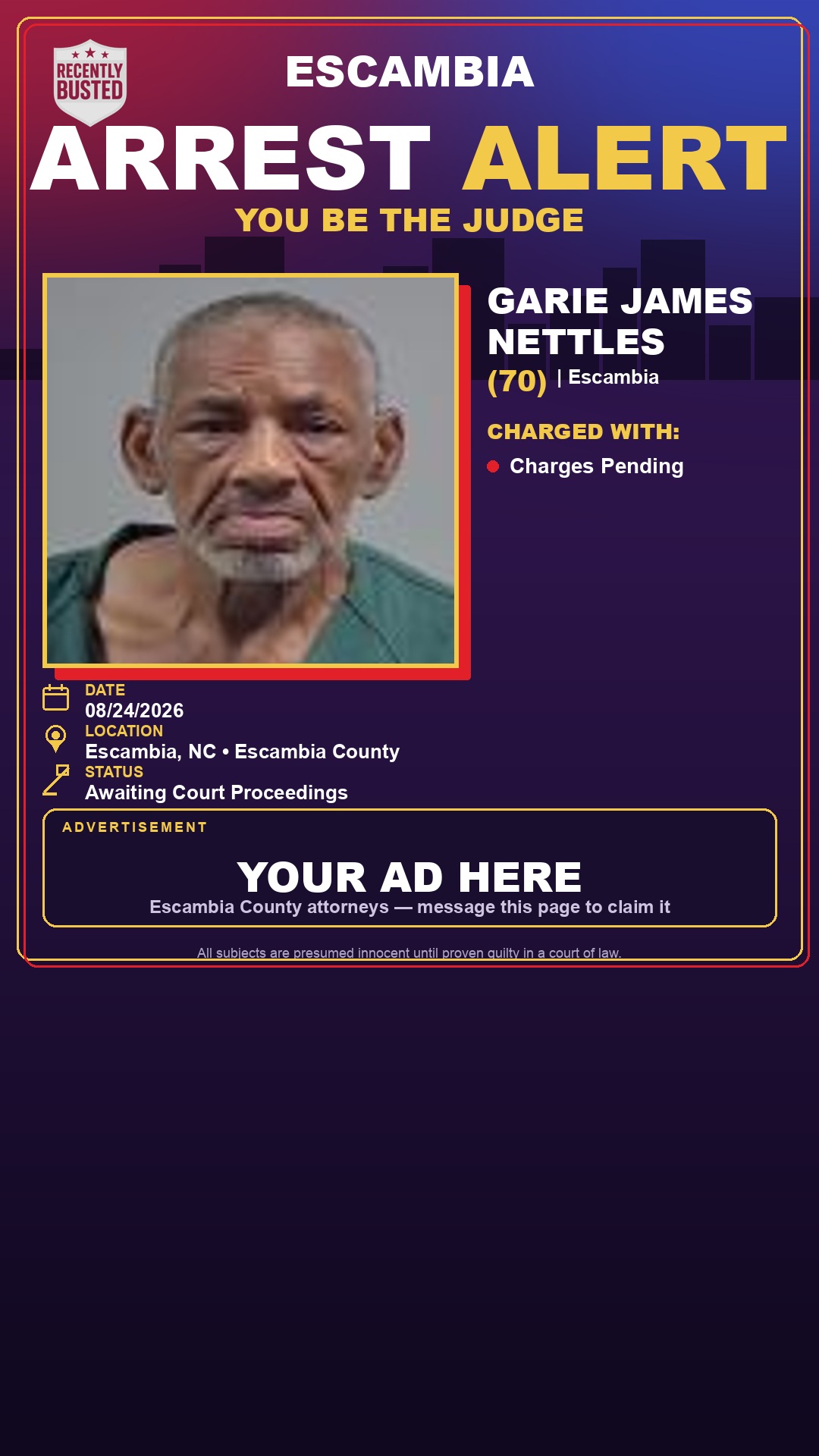 Arrest report - Garie James Nettles