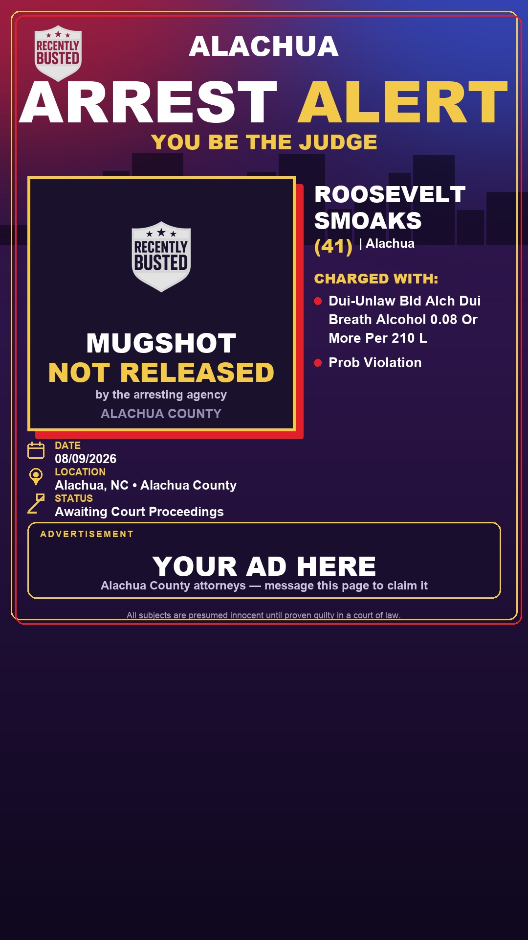 Arrest report - Roosevelt Smoaks
