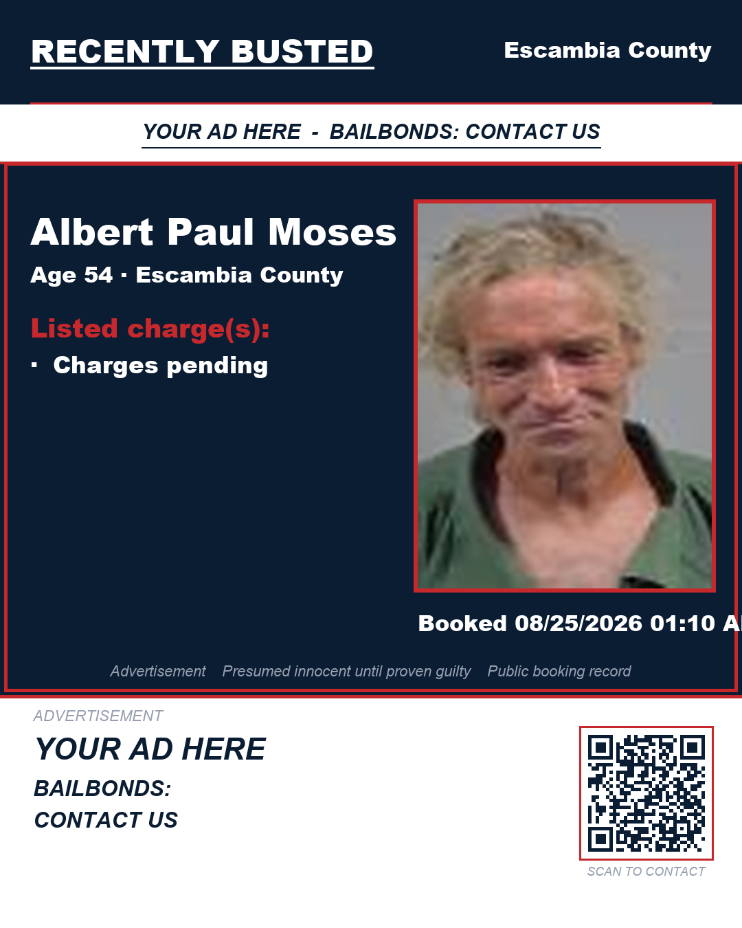 Arrest report - Albert Paul Moses