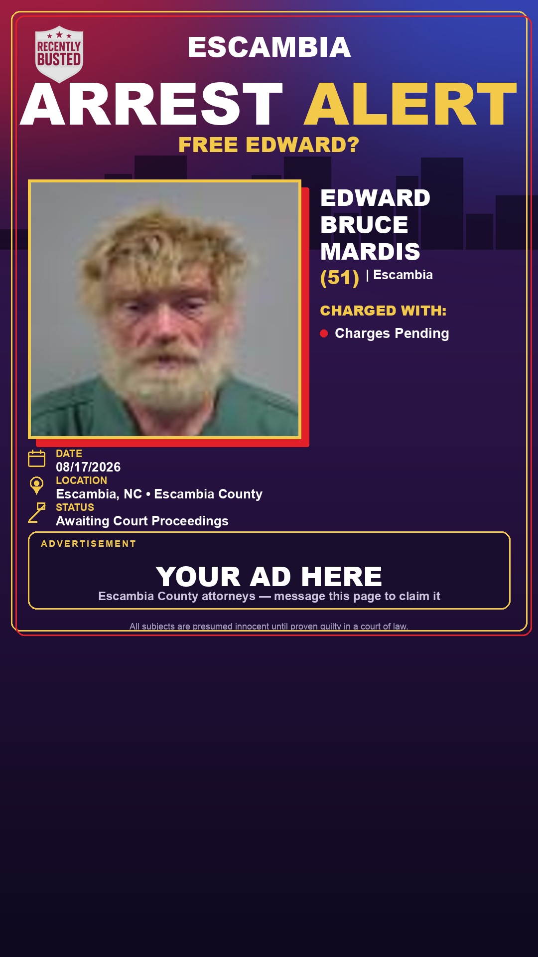 Arrest report - Edward Bruce Mardis