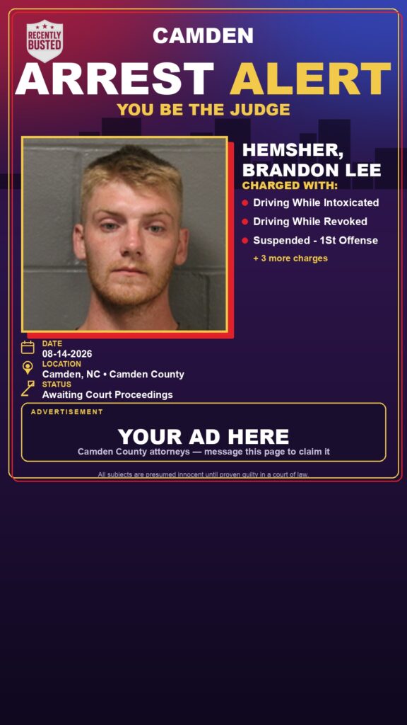 Arrest report — Hemsher, Brandon Lee