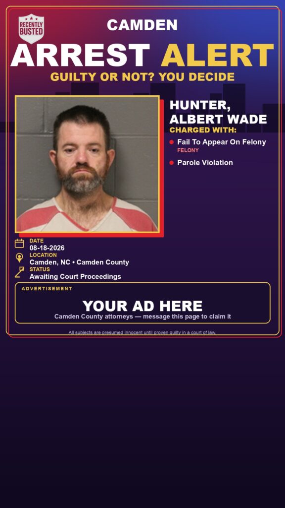 Hunter, Albert Wade — arrest record card, Missouri