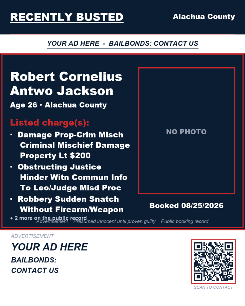 Arrest report — Robert Cornelius Antwo Jackson