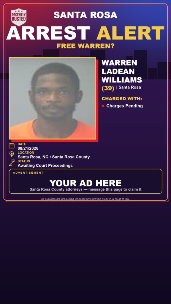 Arrest report — Warren Ladean Williams