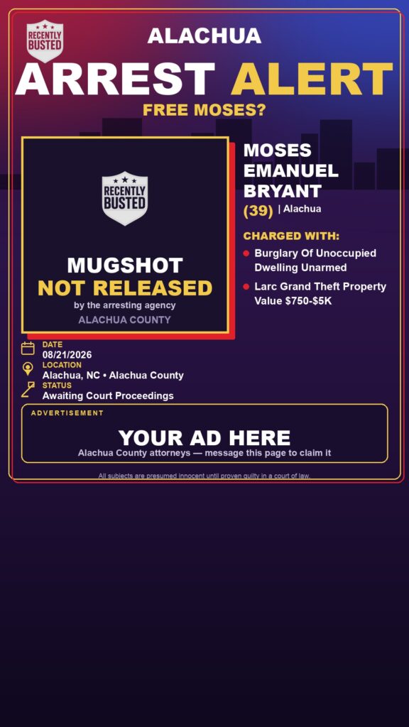 Arrest report — Moses Emanuel Bryant