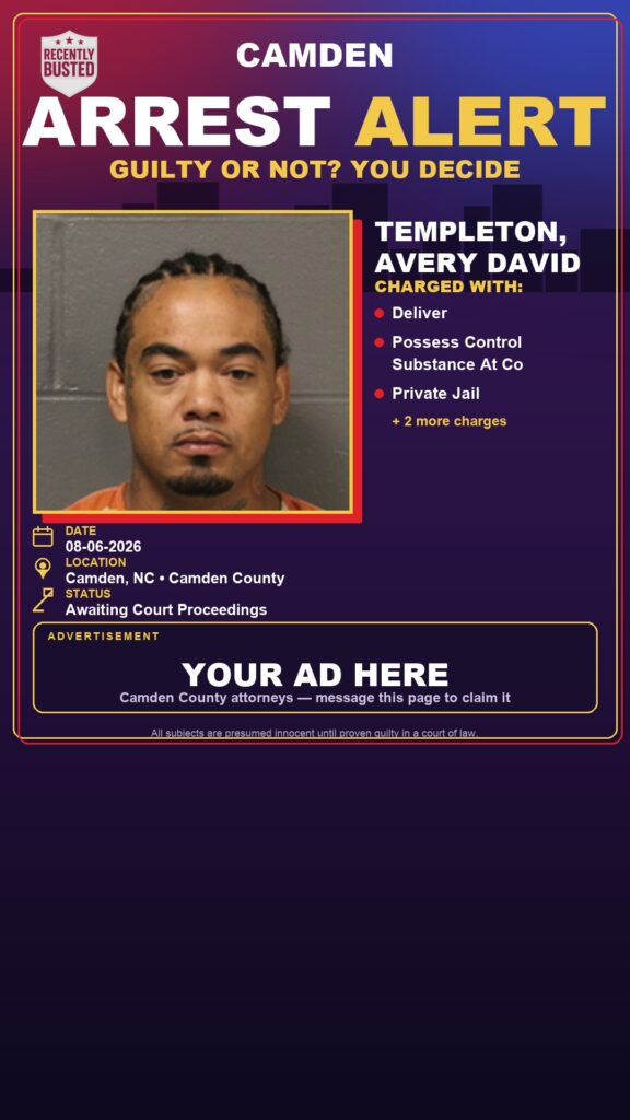 Arrest report — Templeton, Avery David