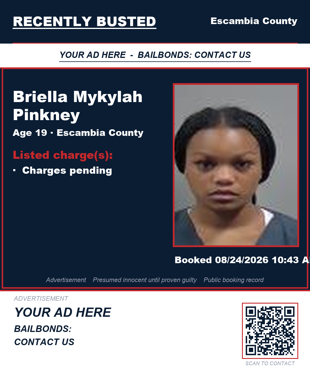 Arrest report - Briella Mykylah Pinkney
