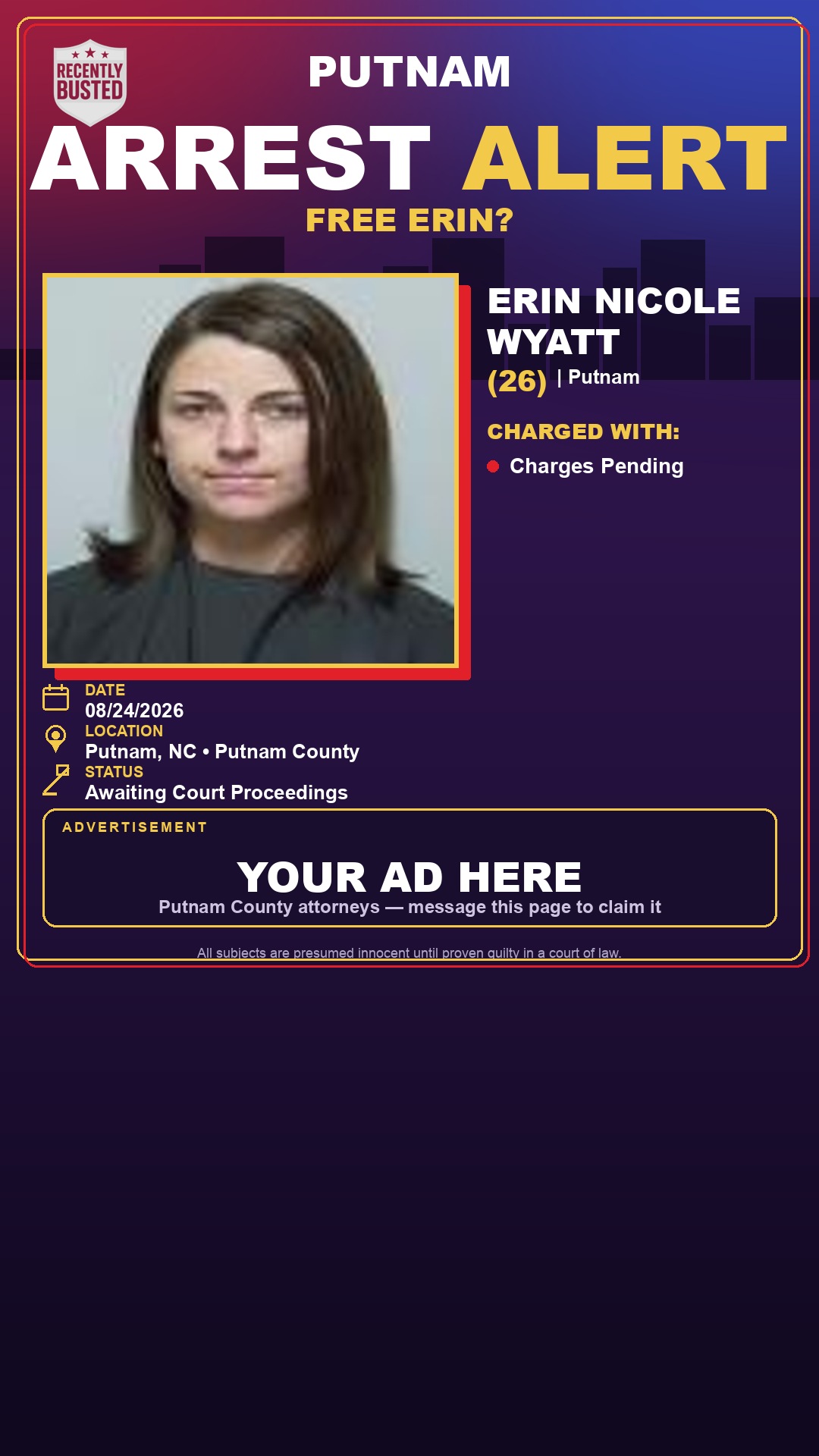 Arrest report - Erin Nicole Wyatt