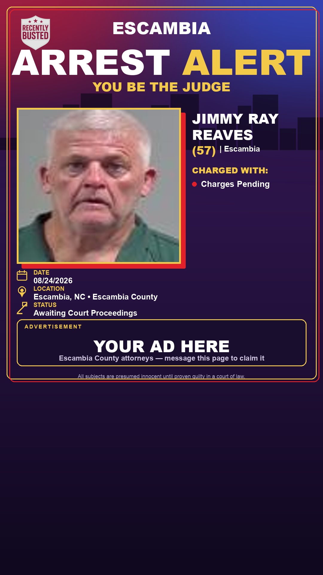 Arrest report - Jimmy Ray Reaves
