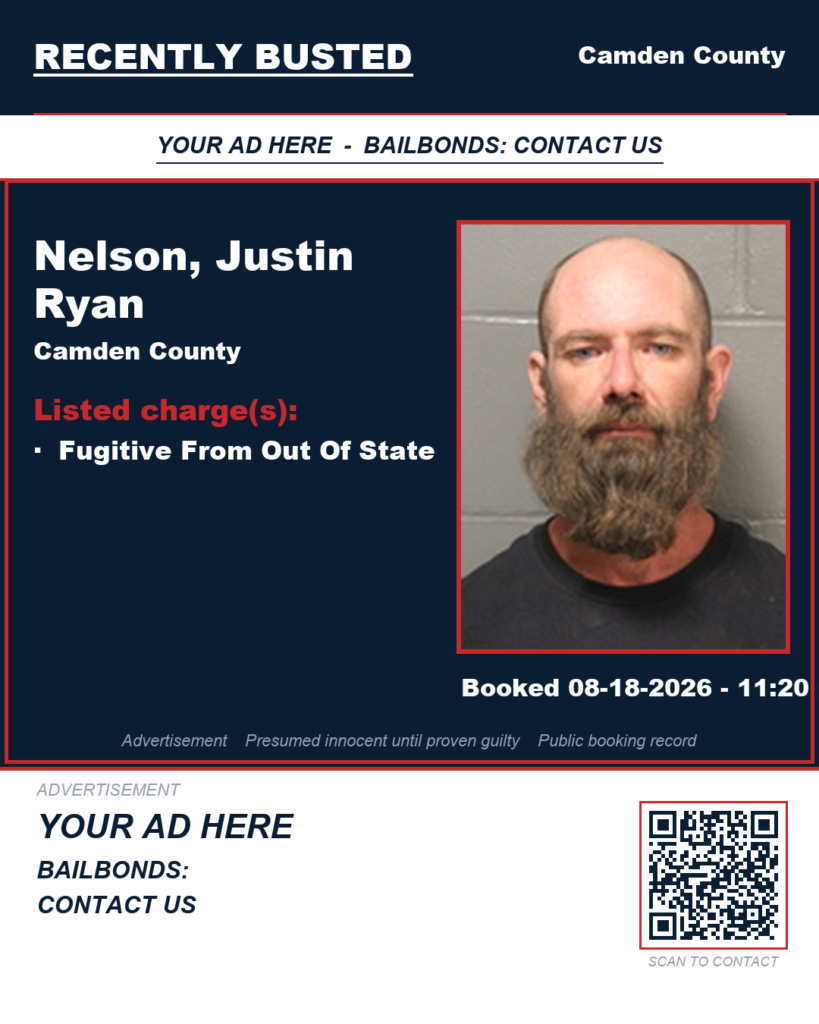 Nelson, Justin Ryan — arrest record card, Missouri