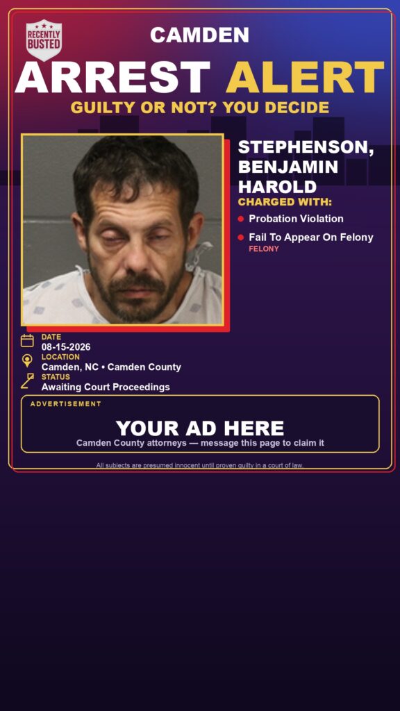 Arrest report — Stephenson, Benjamin Harold