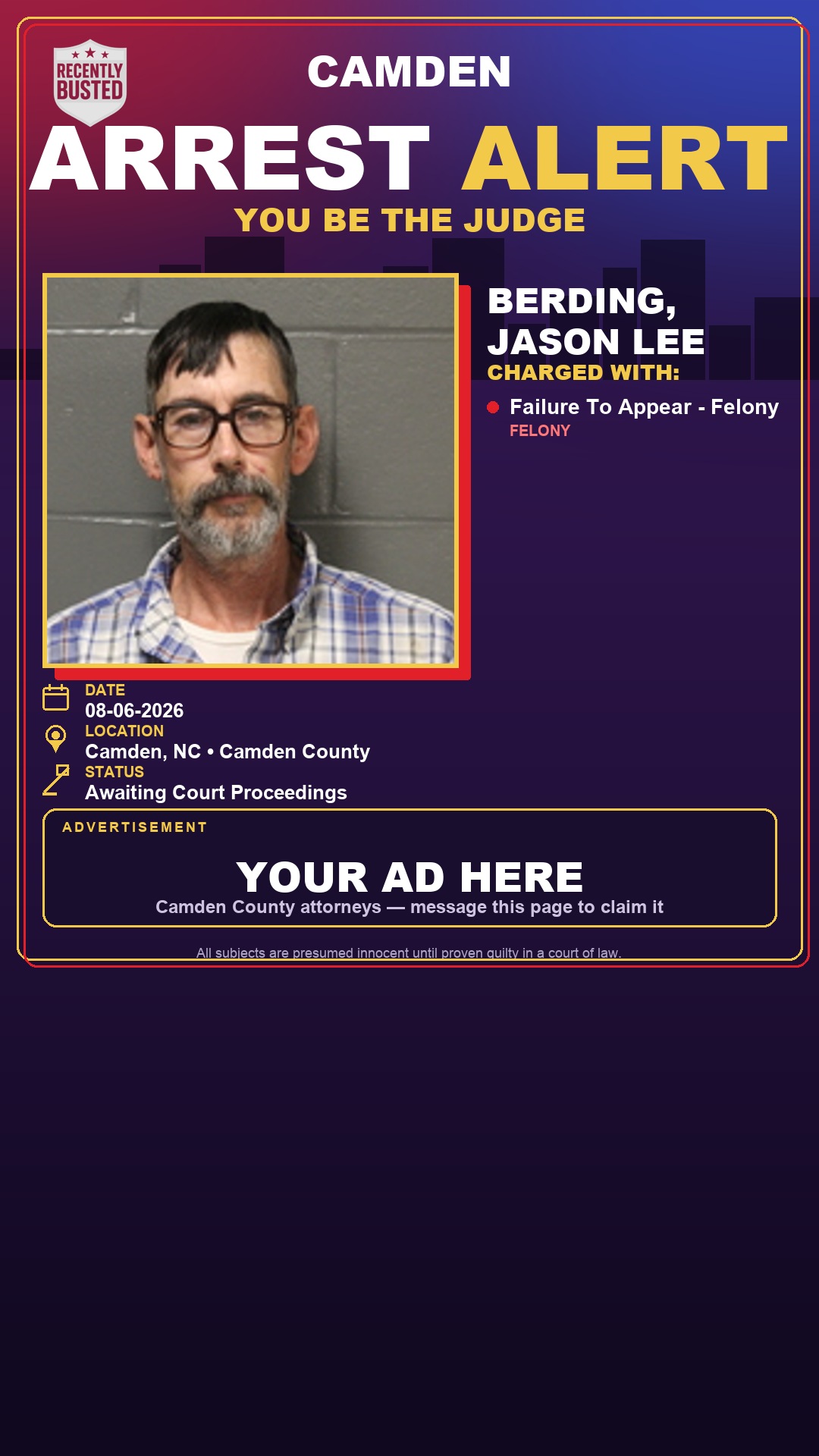 Arrest report - Berding, Jason Lee