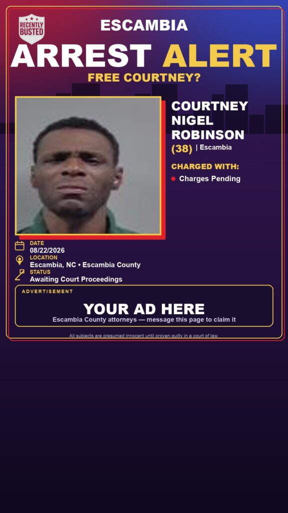 Arrest report - Courtney Nigel Robinson