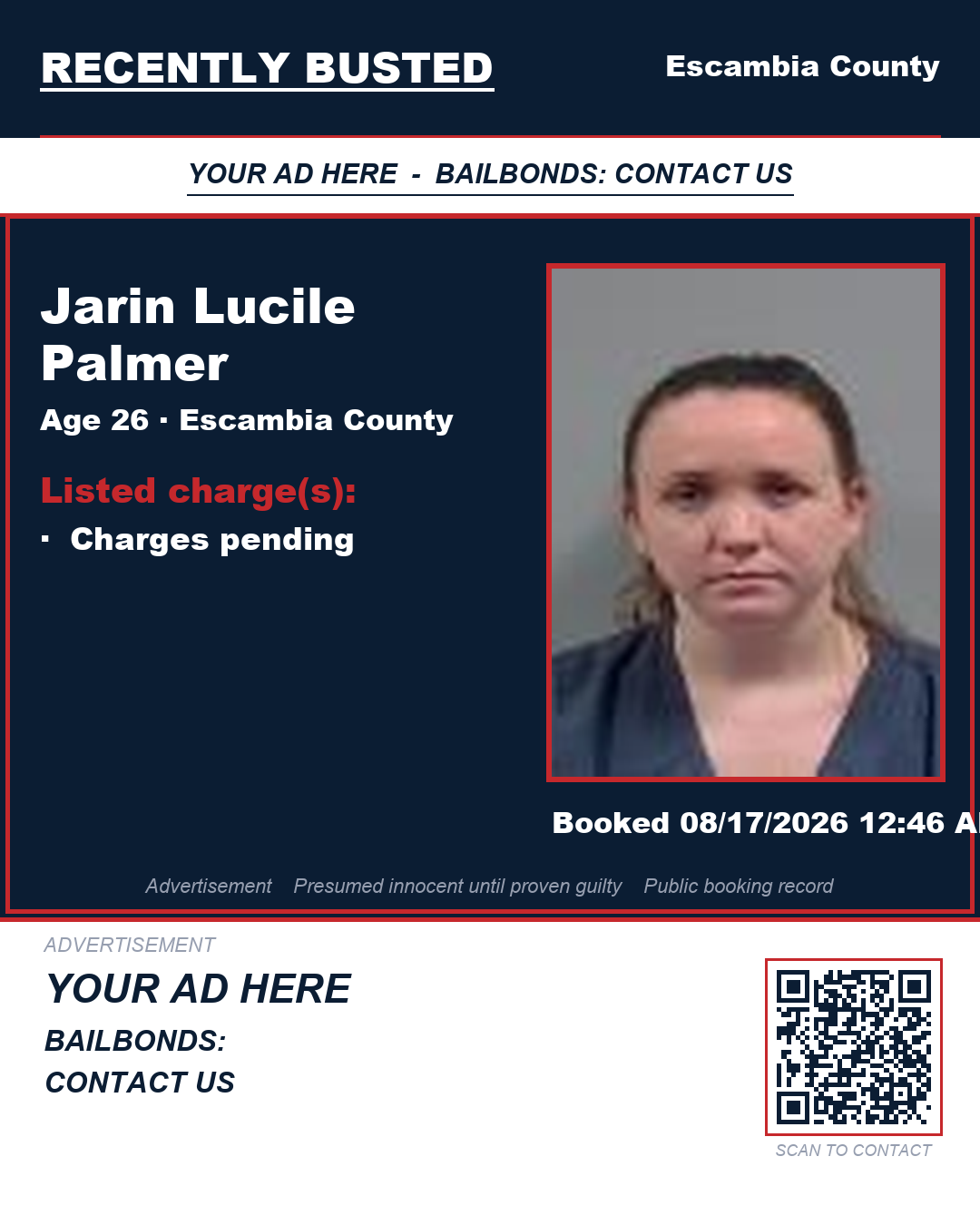 Arrest report - Jarin Lucile Palmer