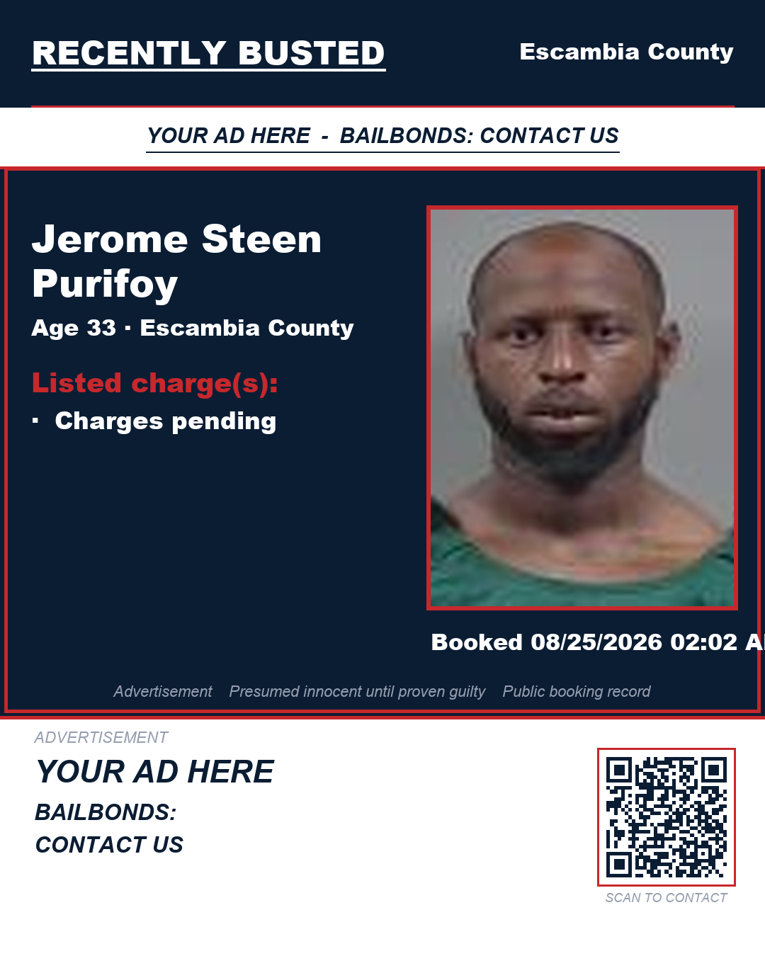Arrest report - Jerome Steen Purifoy