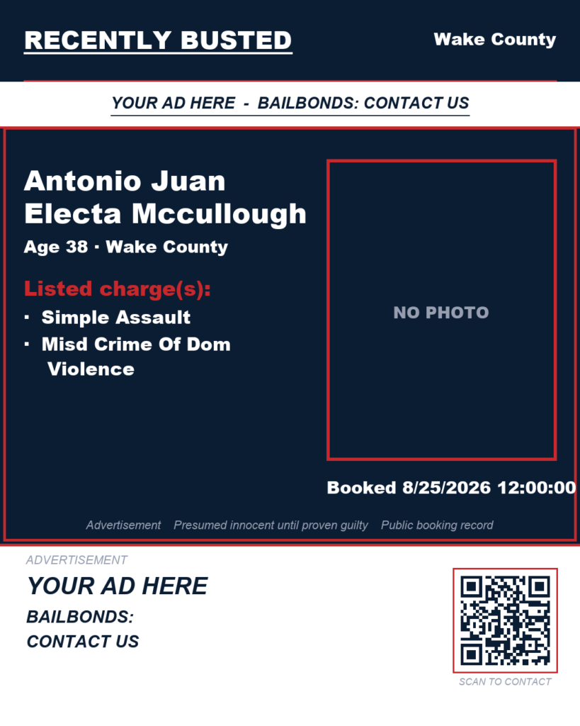 Arrest report — ANTONIO JUAN ELECTA MCCULLOUGH