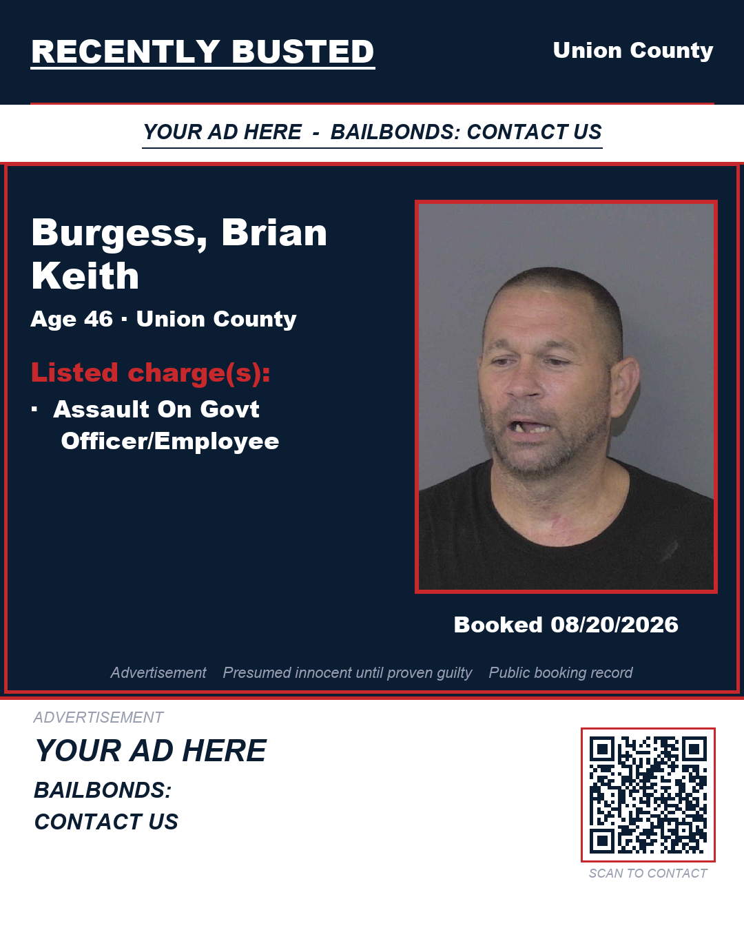 Arrest report - BURGESS, BRIAN KEITH
