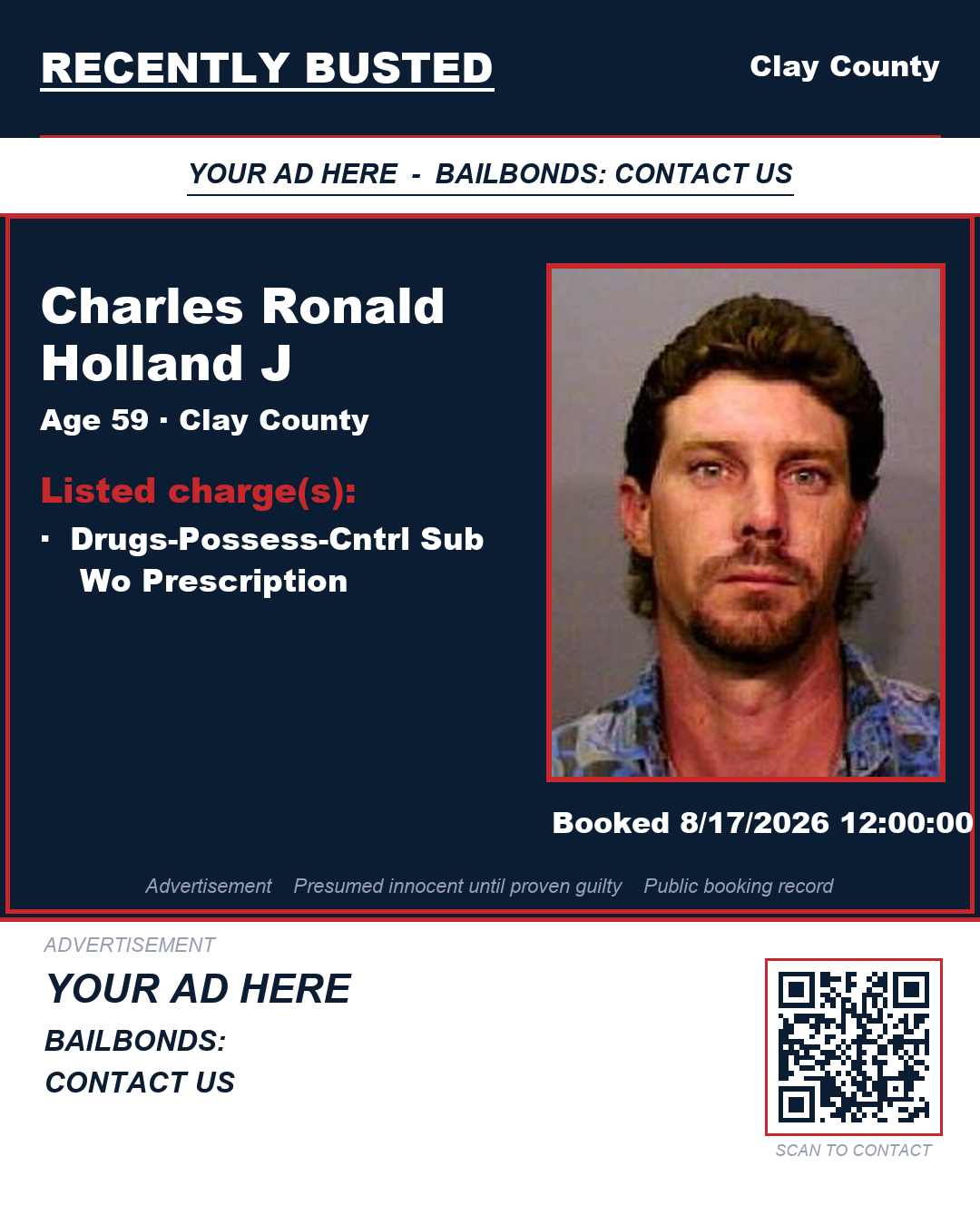 Arrest report - CHARLES RONALD HOLLAND J