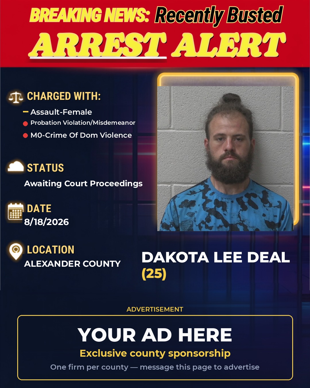 Arrest report - DAKOTA LEE DEAL