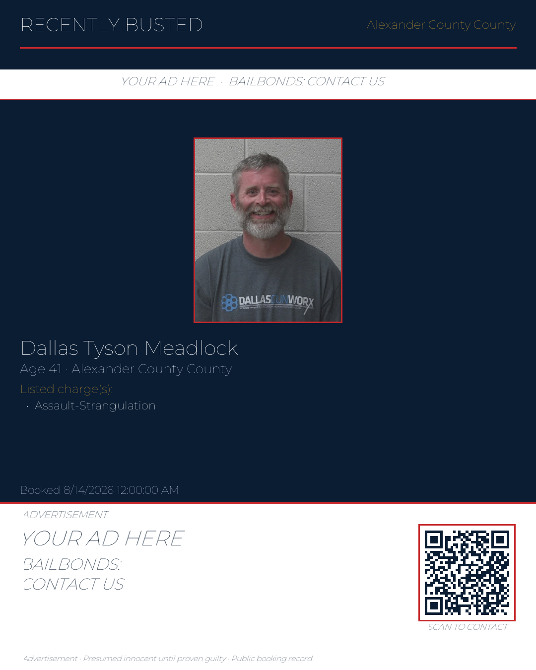 Arrest report - DALLAS TYSON MEADLOCK